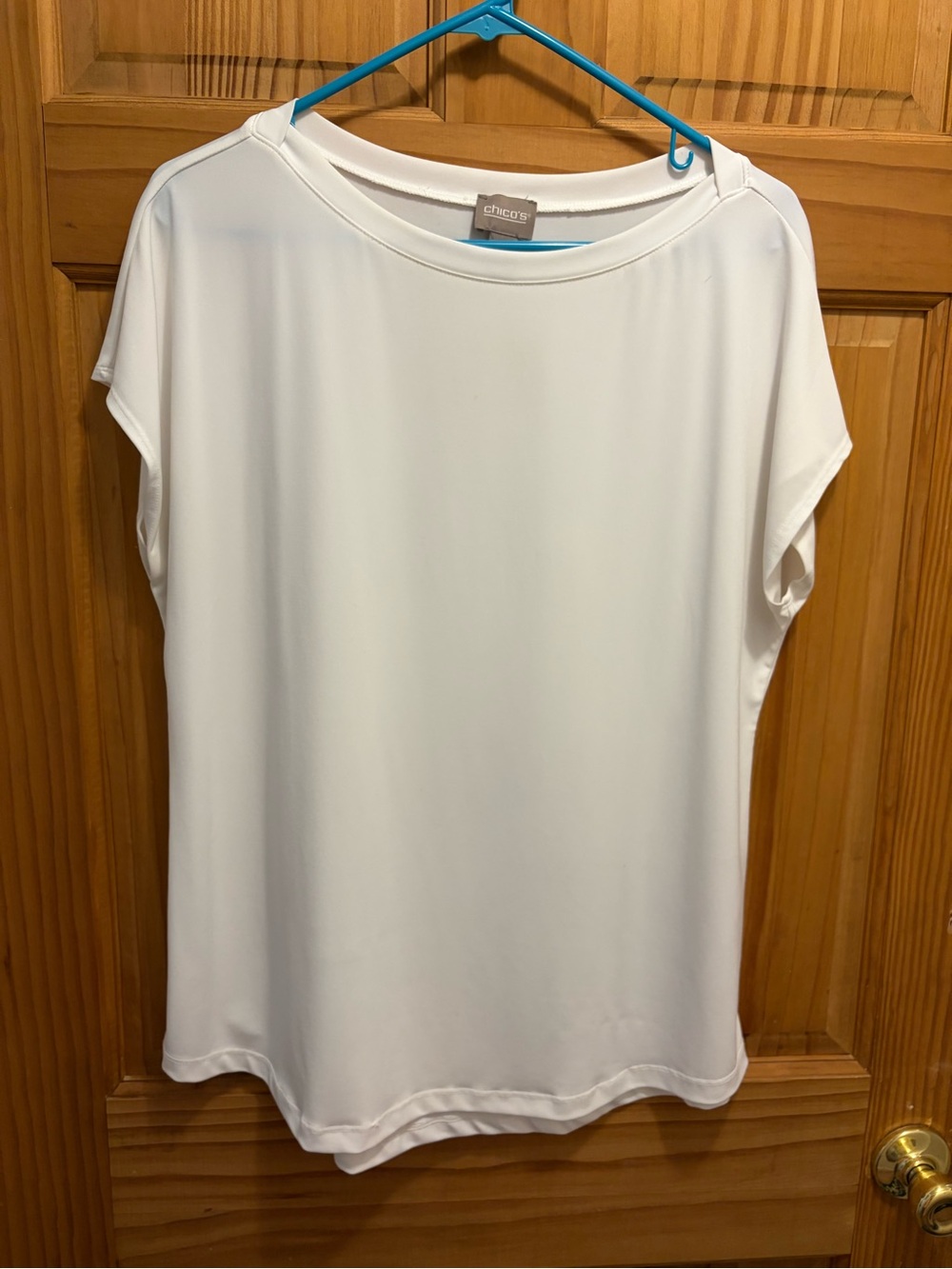 Chico's White Short Sleeve Crewneck Top